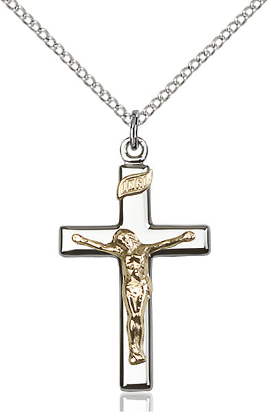 Two-Tone GF/SS Crucifix Pendant