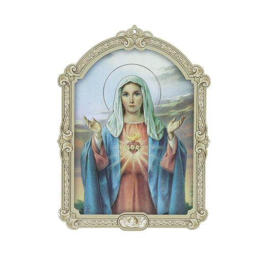 Immaculate Heart of Mary Wood Plaque