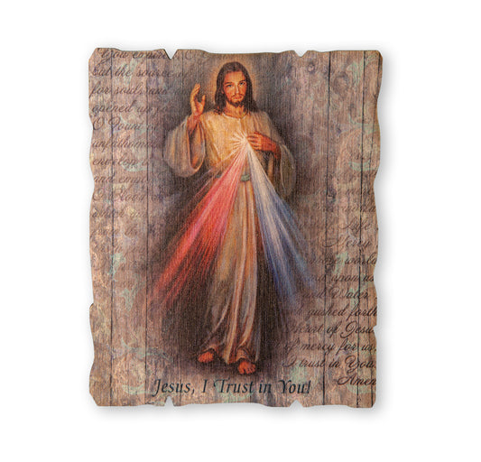 Divine Mercy Wood Wall Plaque