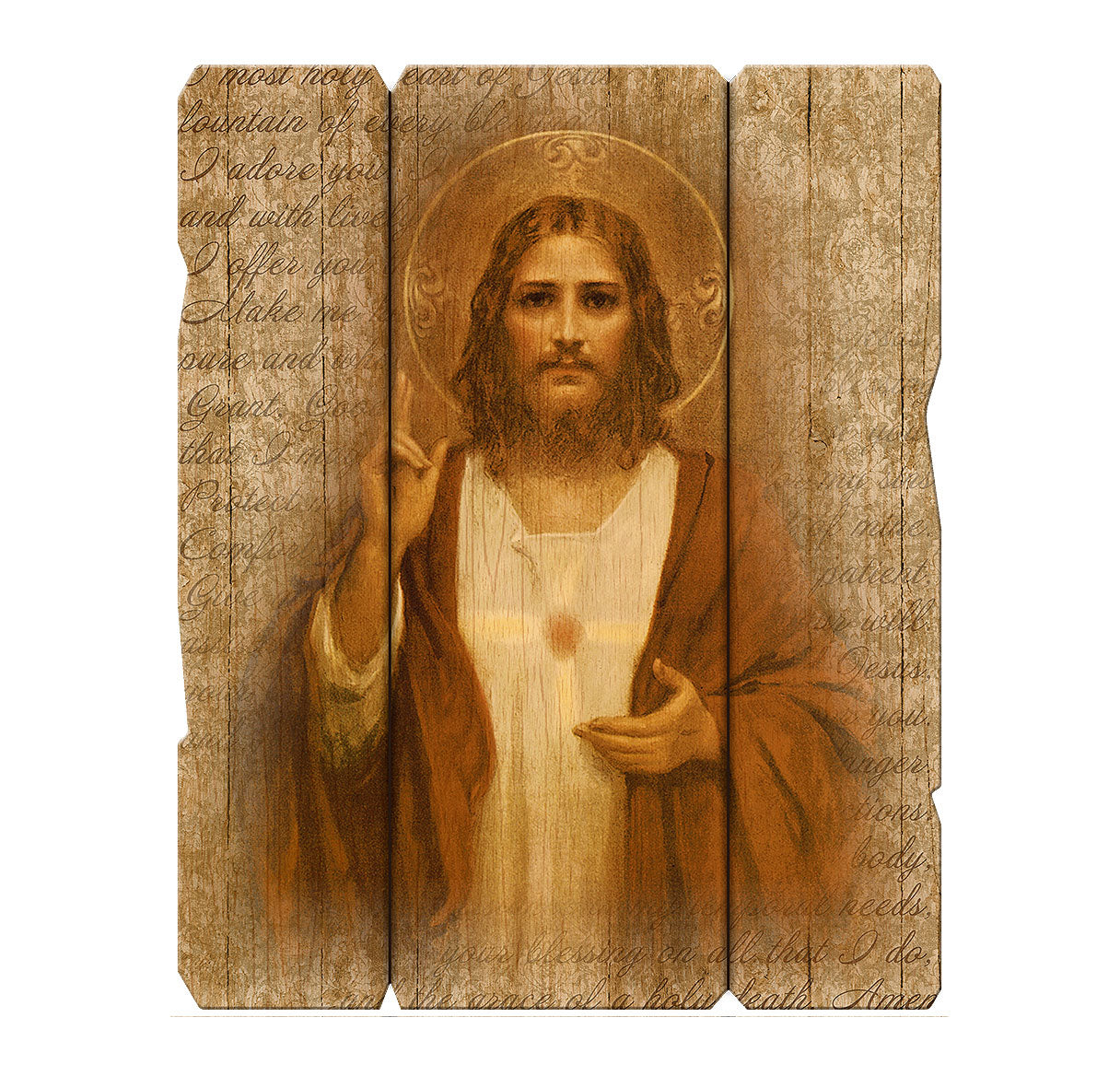 Sacred Heart of Jesus Wood Wall Plaque