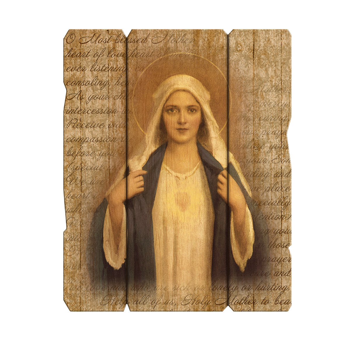 Immaculate Heart of Mary Wood Wall Plaque