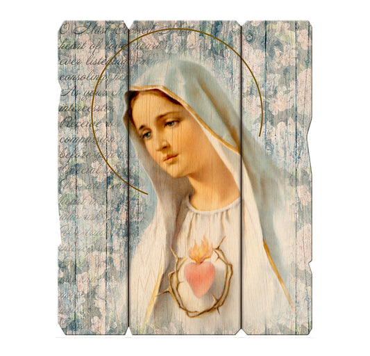 Immaculate Heart of Mary Wood Wall Plaque