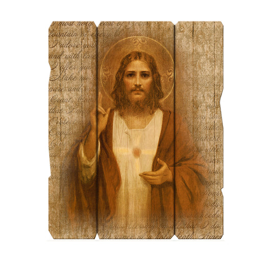 Sacred Heart of Jesus Wood Wall Plaque