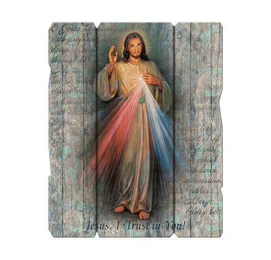 Divine Mercy Wood Wall Plaque