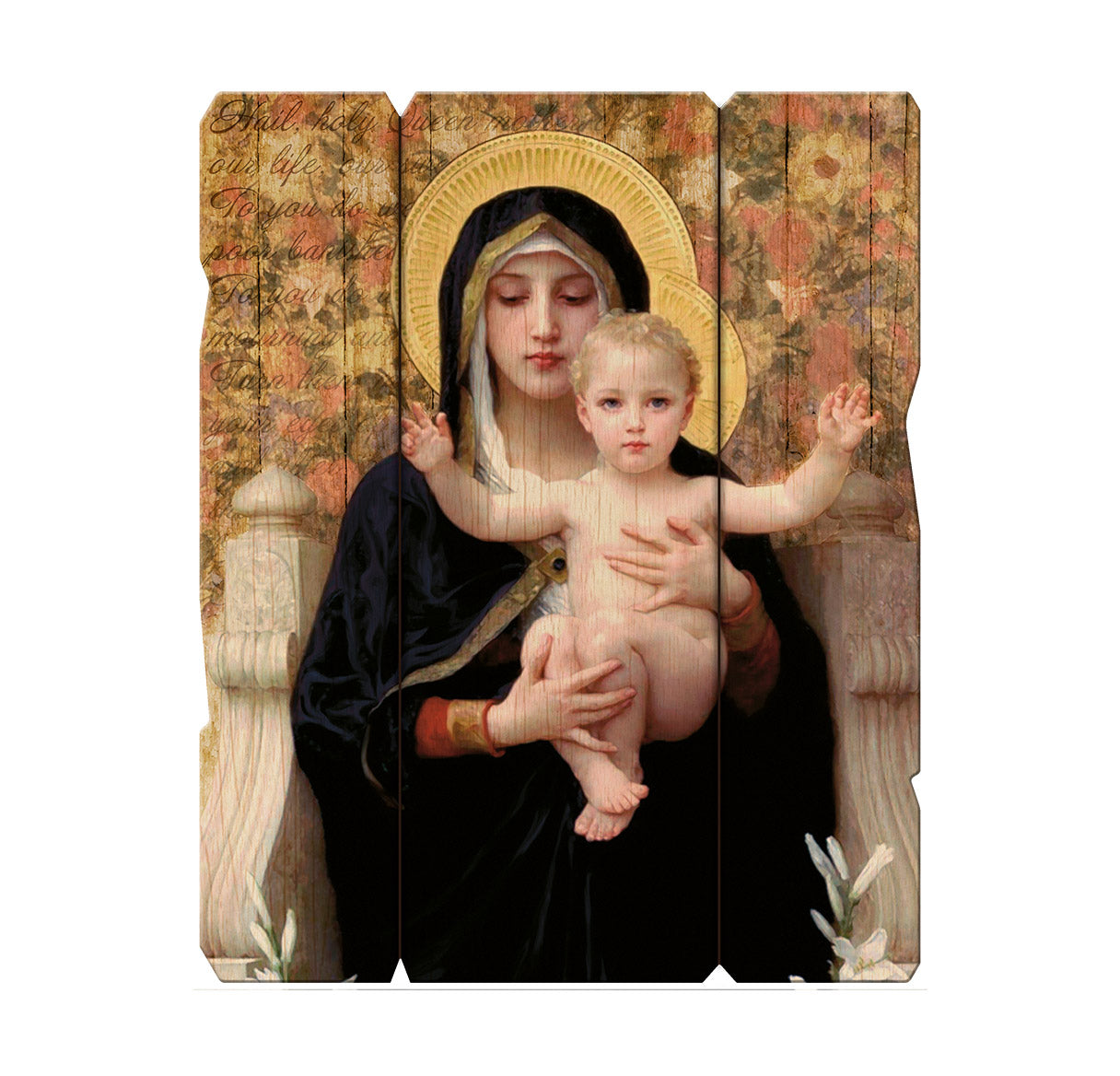 Madonna and Child Wood Wall Plaque