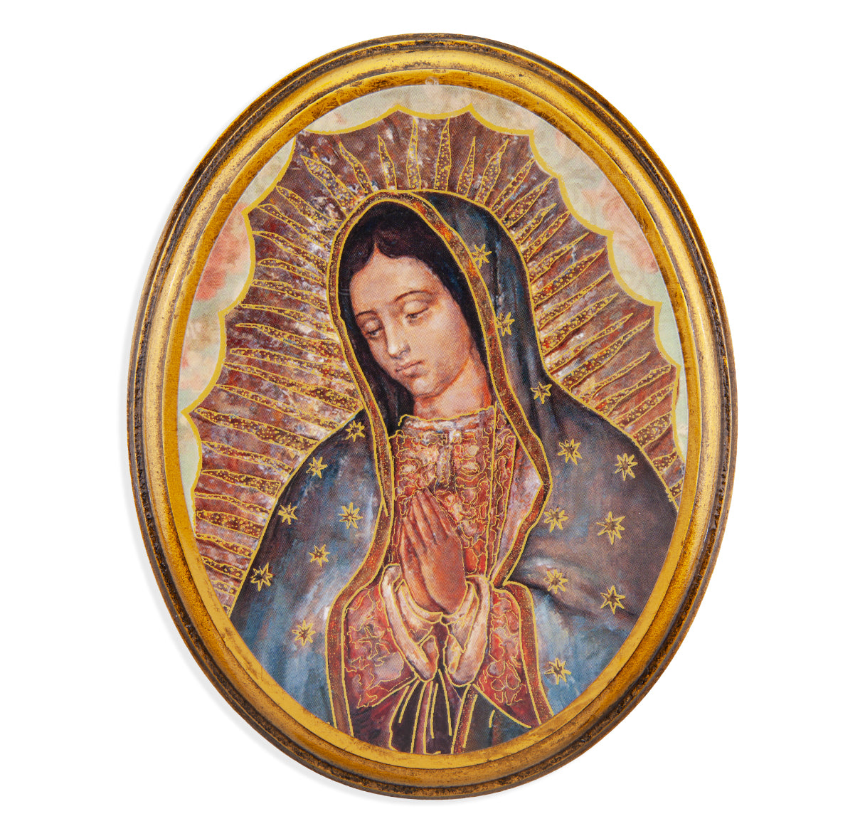 Our Lady of Guadalupe Bust Antiqued Wood Plaque