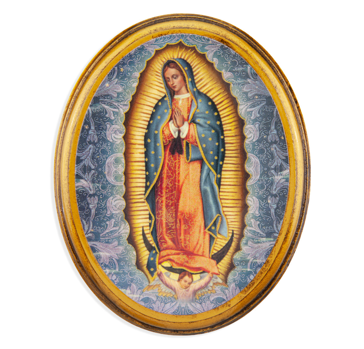 Our Lady of Guadalupe Antiqued Wood Plaque