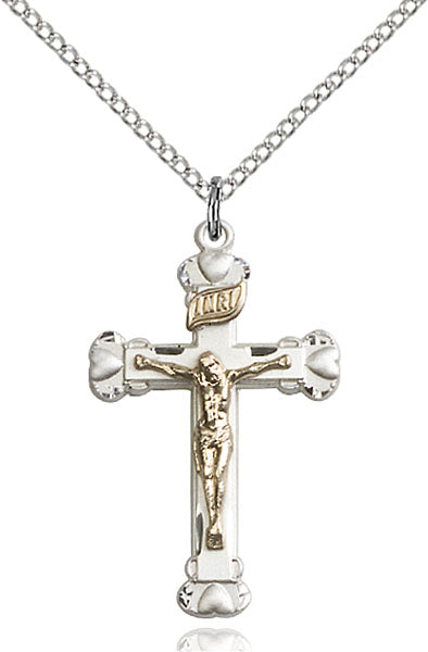 Two-Tone GF/SS Crucifix Pendant