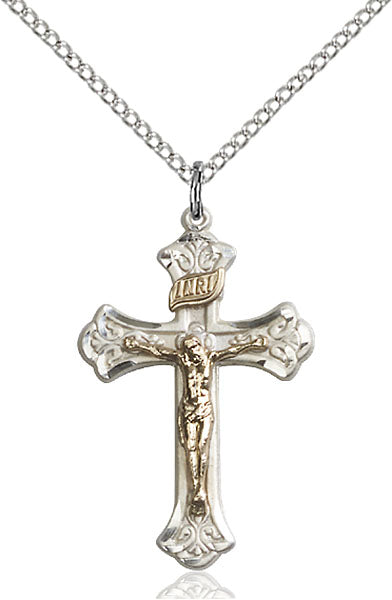 Two-Tone GF/SS Crucifix Pendant