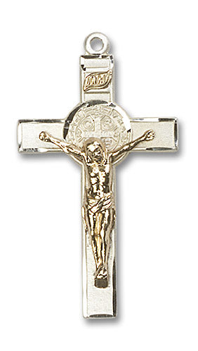 Two-Tone GF/SS Saint Benedict Crucifix Pendant