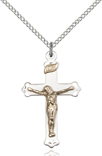 Two-Tone GF/SS Crucifix Pendant