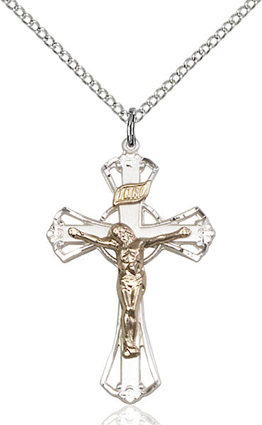 Two-Tone GF/SS Crucifix Pendant