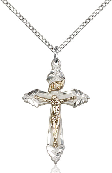 Two-Tone GF/SS Crucifix Pendant