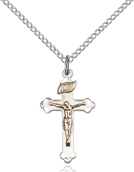 Two-Tone GF/SS Crucifix Pendant