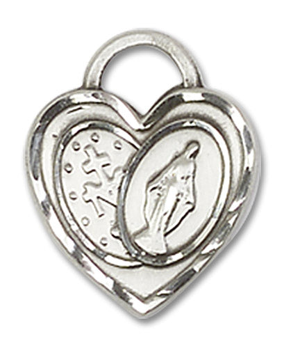 Sterling Silver Miraculous Heart Pendant