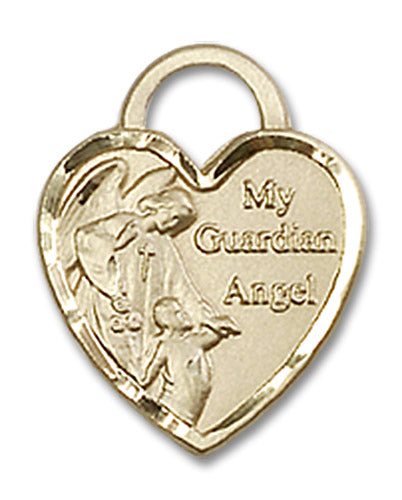 14kt Gold Filled Guardian Angel Heart Pendant