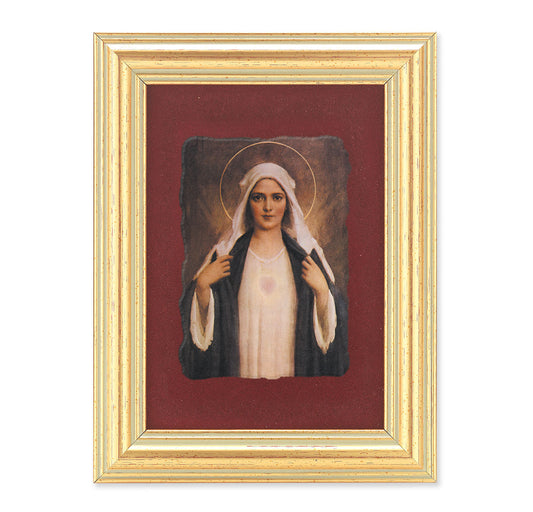 Immaculate Heart of Mary Gold Framed Art