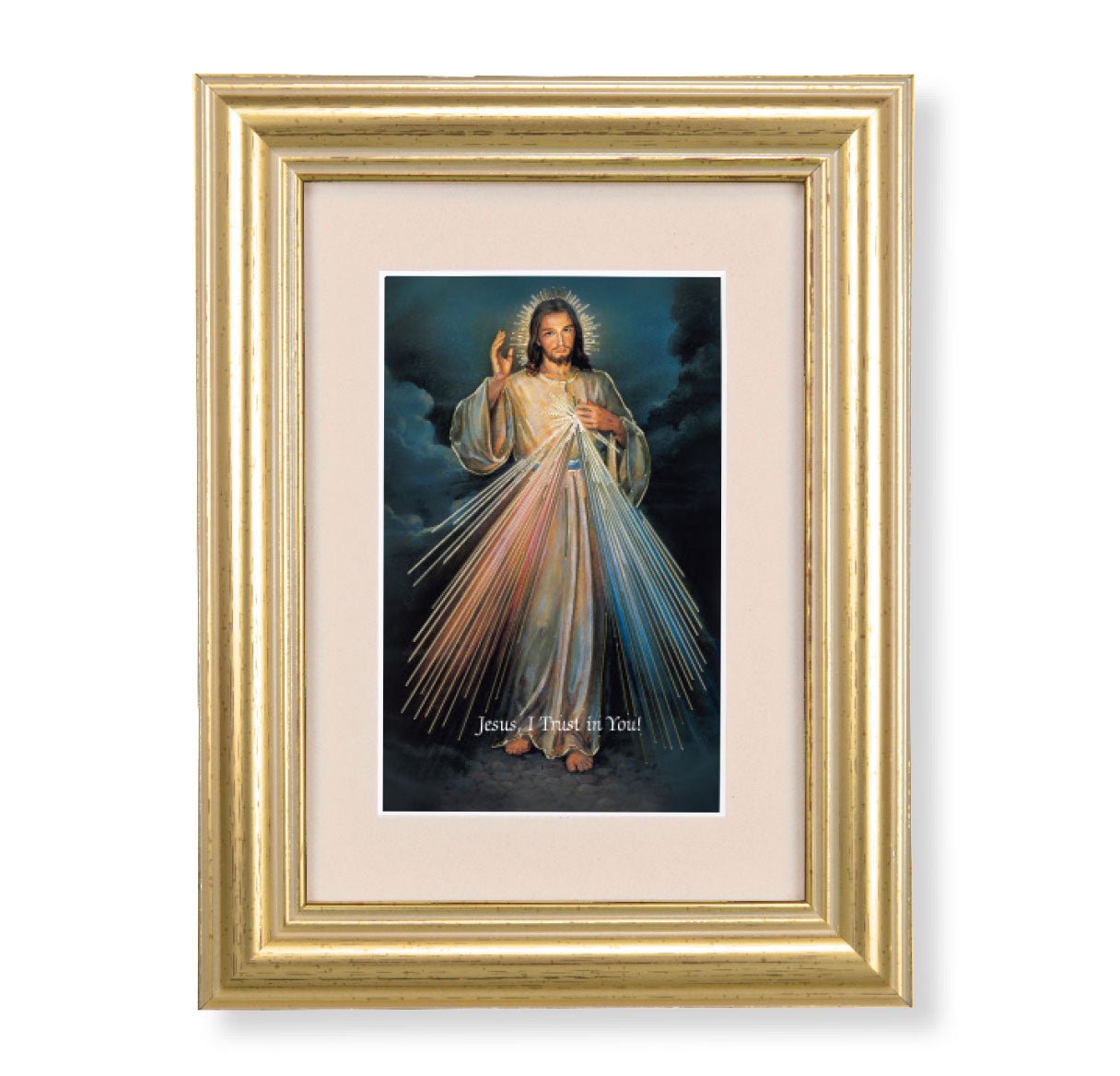 Divine Mercy Framed Art with Maroon Velvet Matting