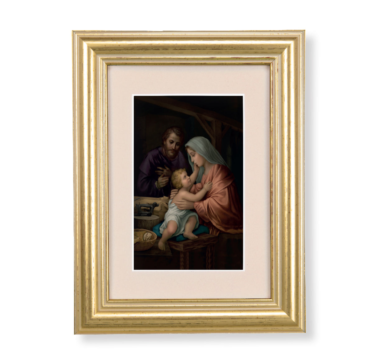 Holy Family Framed Art with Maroon Velvet Matting