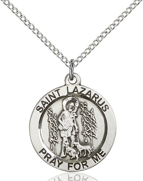 Sterling Silver Saint Lazarus Pendant