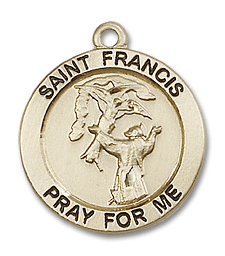 14kt Gold Saint Francis Medal