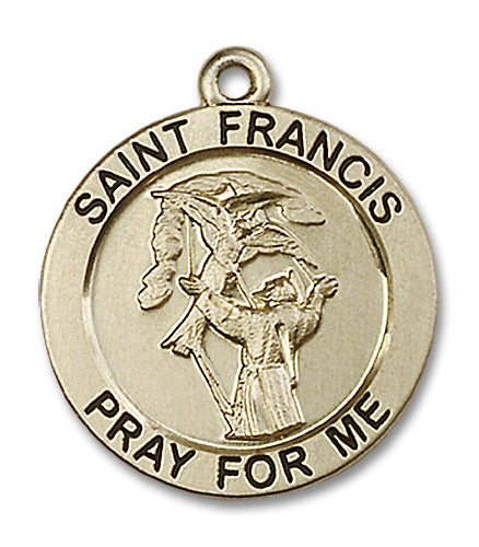 14kt Gold Saint Francis Medal