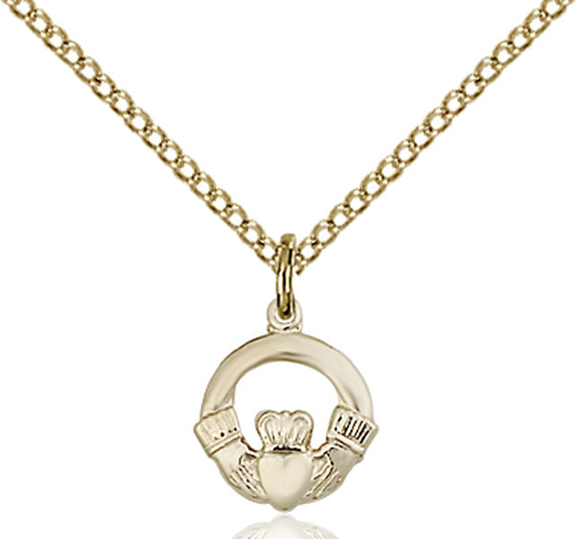 14kt Gold Filled Claddagh Pendant