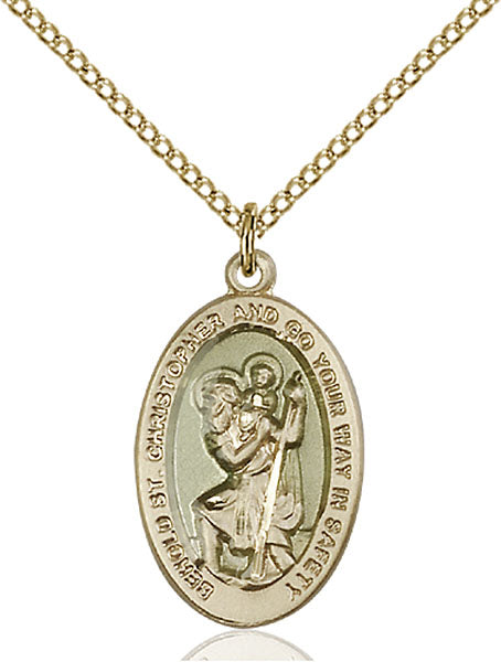 14kt Gold Filled Saint Christopher Pendant