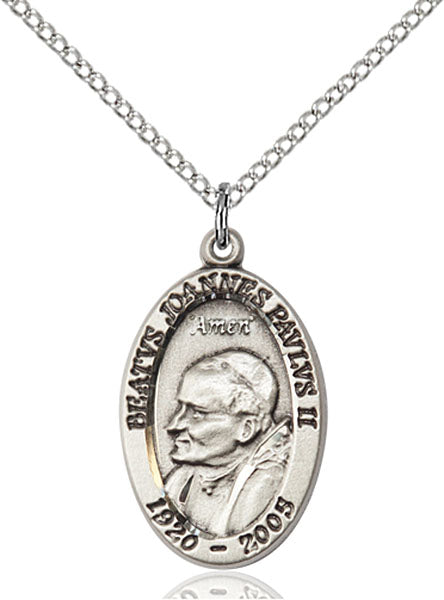 Sterling Silver  Saint John Paul II Pendant