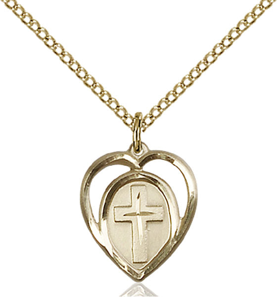 14kt Gold Filled Heart / Cross Pendant