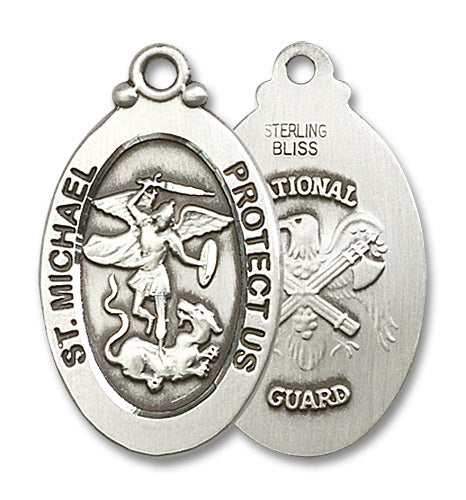 Sterling Silver Saint Michael / Nat'l Guard Pendant