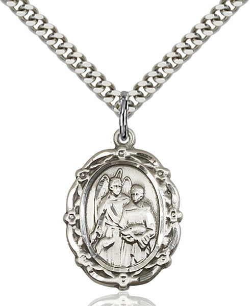 Sterling Silver Saint Raphael the Archangel Pendant