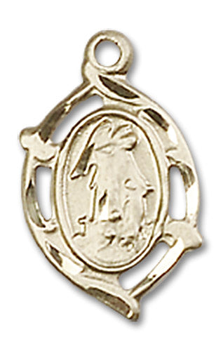 14kt Gold Guardian Angel Medal