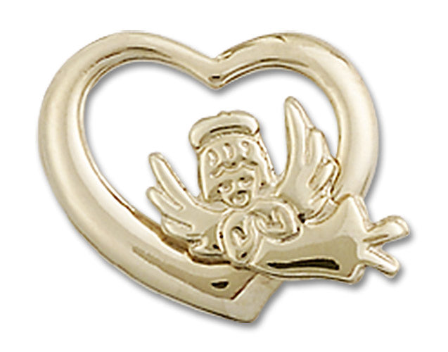 14kt Gold Heart / Guardian Angel Medal