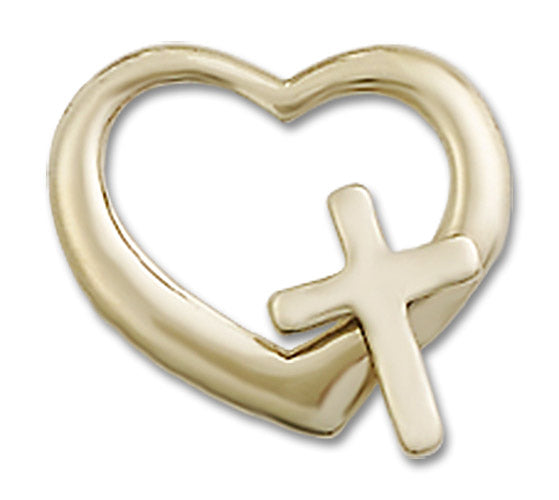 14kt Gold Heart / Cross Medal