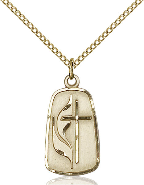 14kt Gold Filled Methodist Pendant