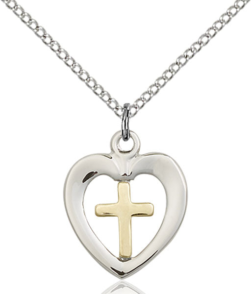 Two-Tone GF/SS Heart / Chalice Pendant