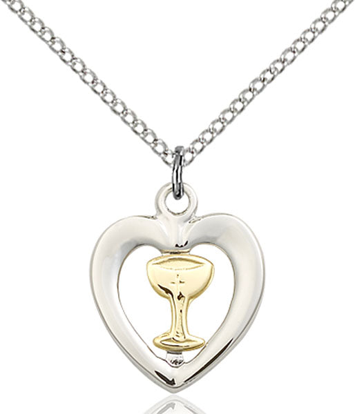 Two-Tone GF/SS Chalice / Heart Pendant