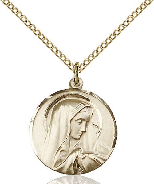 14kt Gold Filled Sorrowful Mother Pendant