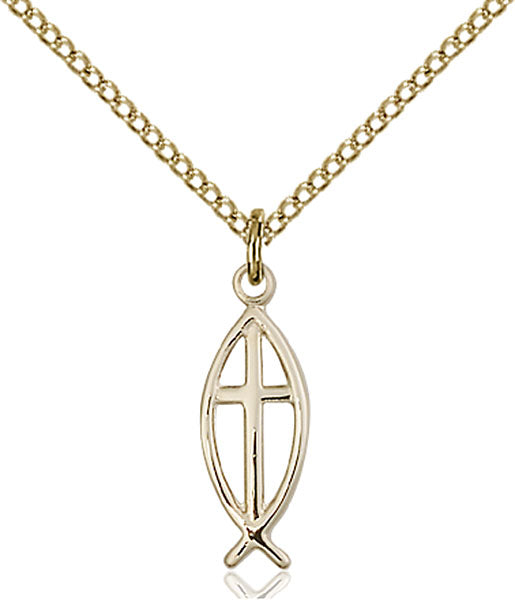 14kt Gold Filled Fish / Cross Pendant