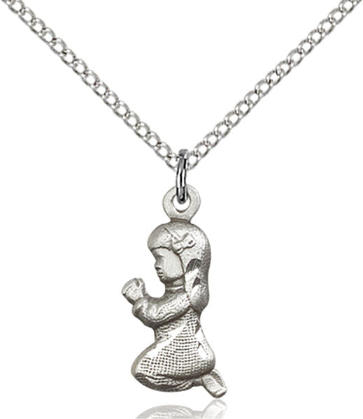 Sterling Silver Praying Girl Pendant