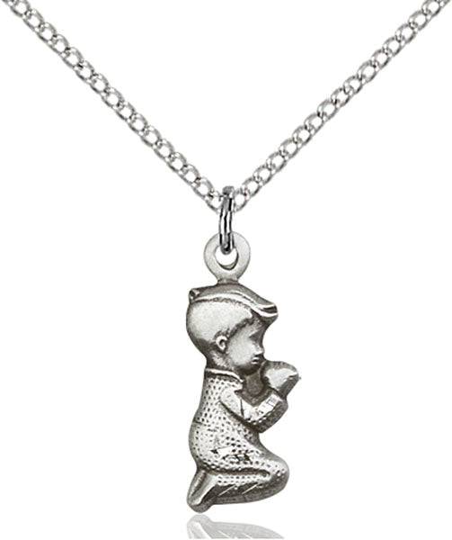 Sterling Silver Praying Boy Pendant