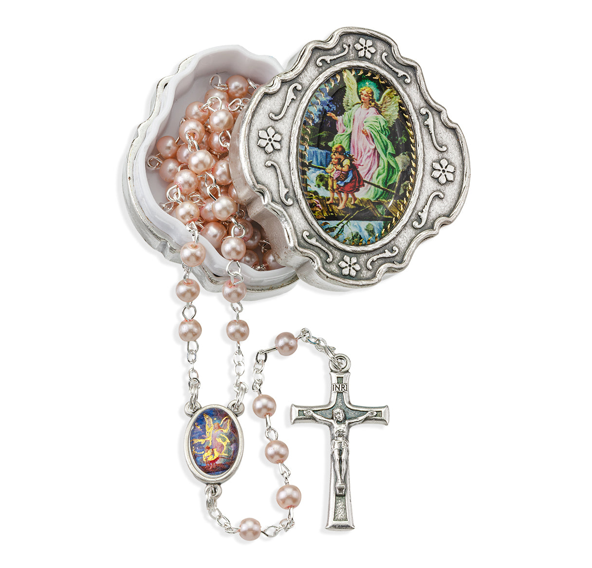 Guardian Angel Rosary with Keepsake Box