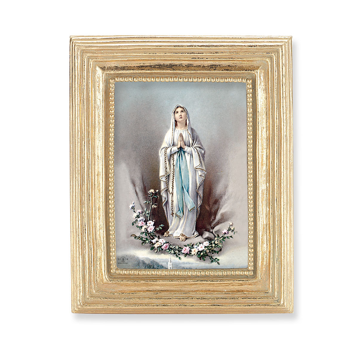 Our Lady of Lourdes Gold Framed Print