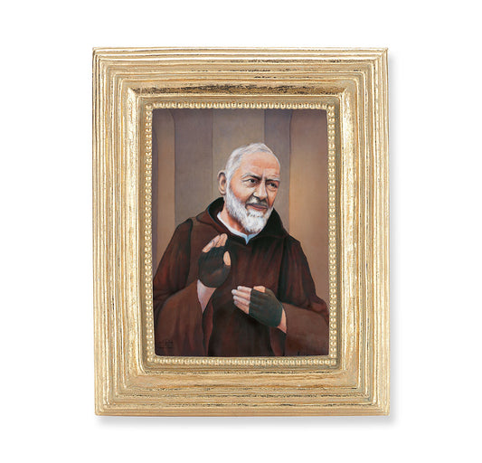 St. Pio Gold Framed Print