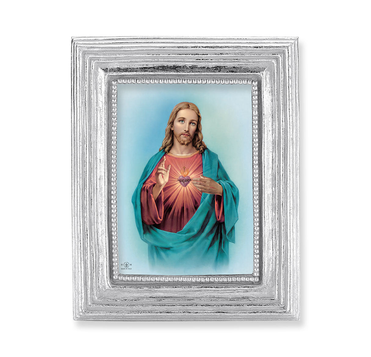 Sacred Heart of Jesus Silver Framed Print