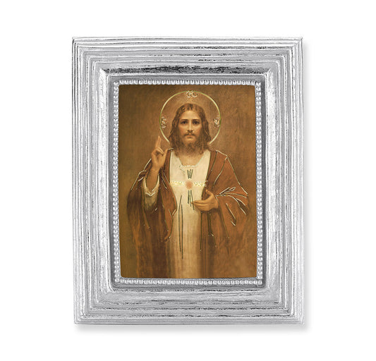 Sacred Heart of Jesus Silver Framed Print