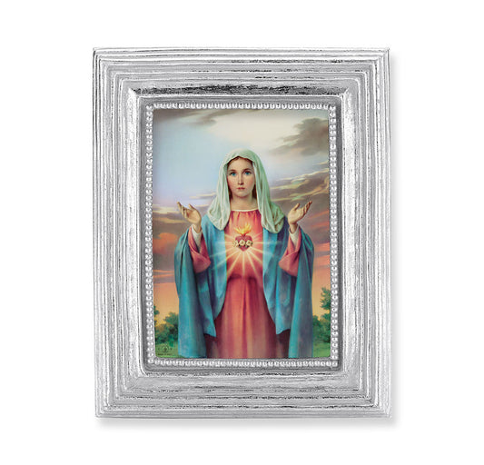 Immaculate Heart of Mary Silver Framed Print