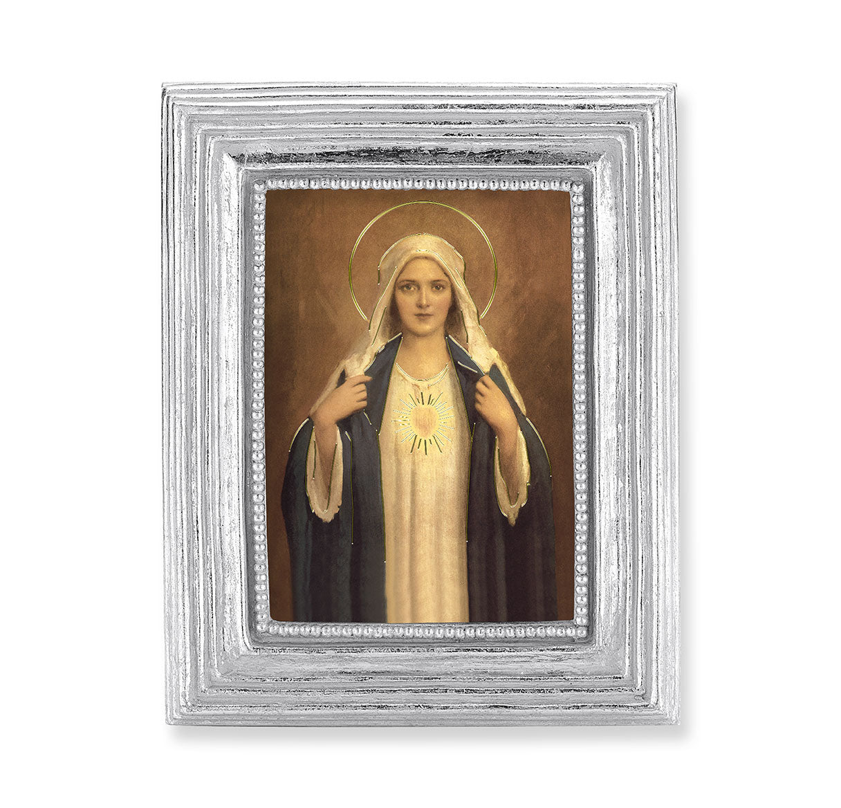 Immaculate Heart of Mary Silver Framed Print