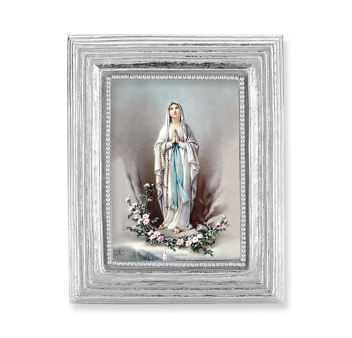 Our Lady of Lourdes Silver Framed Print
